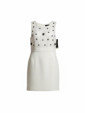 New Zara Woman S retro cream silk bodice grey‎ bead floral A line skirt dress